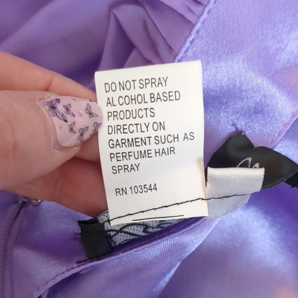 Elegant Purple and White Ombre Strapless Gown - Picture 6 of 11